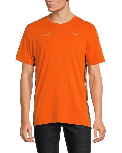 G-Star RAW Tape Logo Crewneck Tshirt - Orange