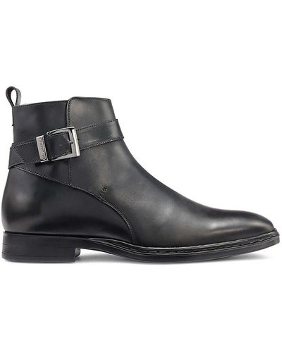 Karl Lagerfeld Leather Ankle Boots - Black