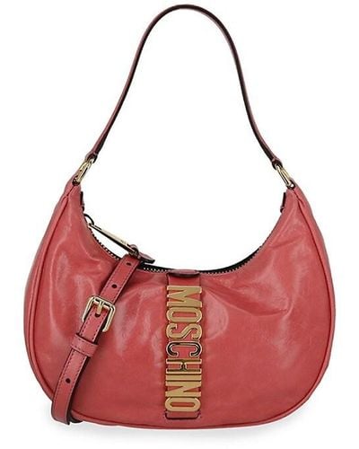 Moschino Logo Belt Hobo Bag - Pink
