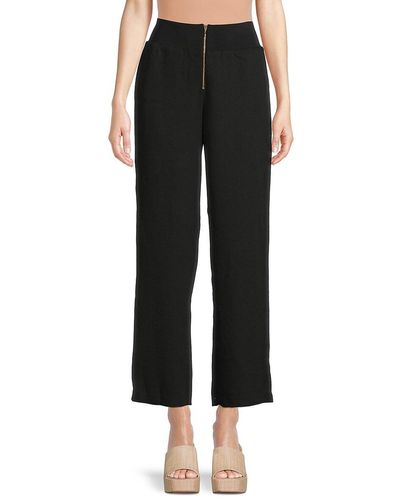 Donna Karan Zip Front Ankle Trousers - Black