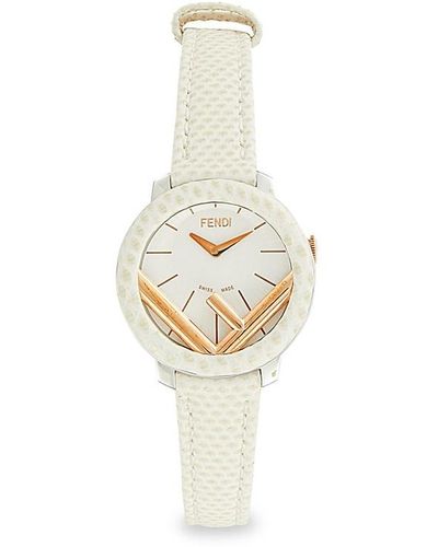 Fendi 28Mm Stainless Steel & Leather-Strap Watch - Multicolor