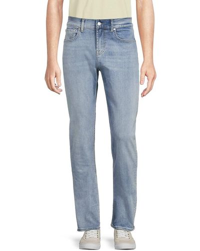 7 For All Mankind High Rise Faded Slimmy Jeans - Blue