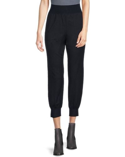 Theory Solid Cropped Sweatpants - Black