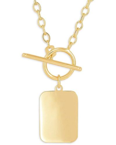 Saks Fifth Avenue 14k Yellow Gold Dog Tag Toggle Necklace - Metallic