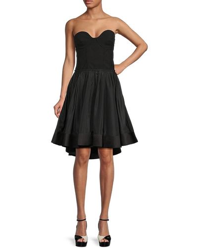 Proenza Schouler Mixed Media Silk Blend Corset Mini Dress - Black