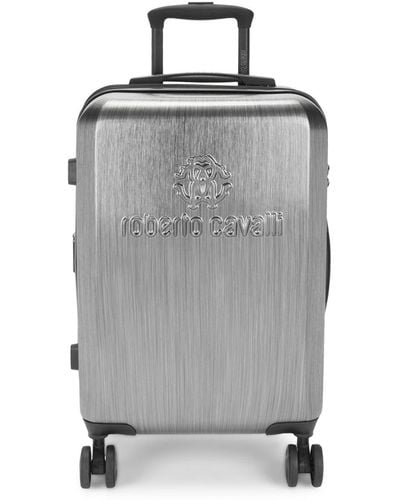 Roberto Cavalli 22" Hard Case Logo Spinner Suitcase - Gray