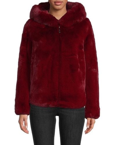 Red Fur jackets for Women | Lyst