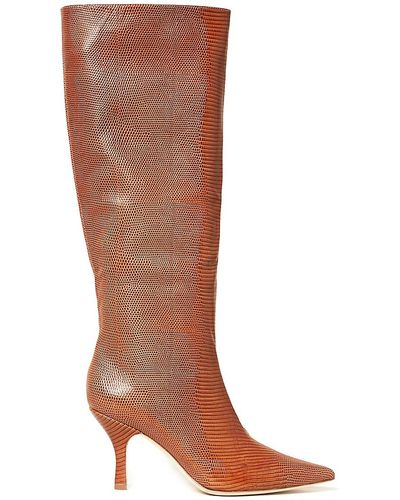 Loeffler randall top snakeskin boots