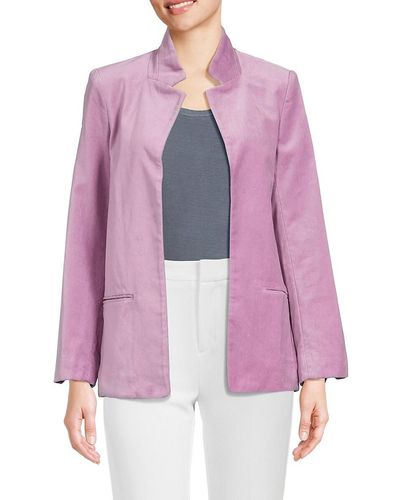 Zadig & Voltaire Volly Velour Open Front Jacket - Purple