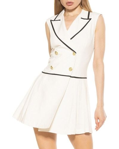 Alexia Admor Lilyana Double Breasted Mini Coat Dress - White