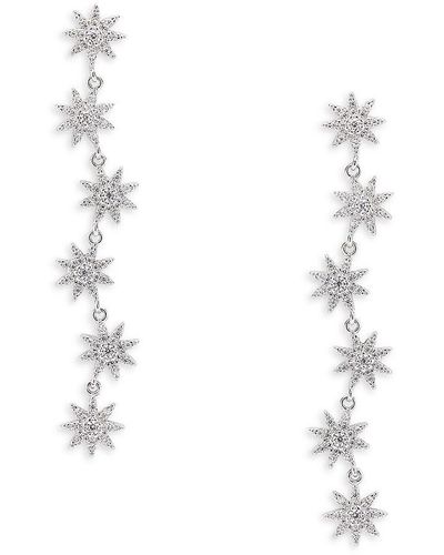 Shashi Sterling Silver & Cubic Zirconia Estrella Drop Earrings - White