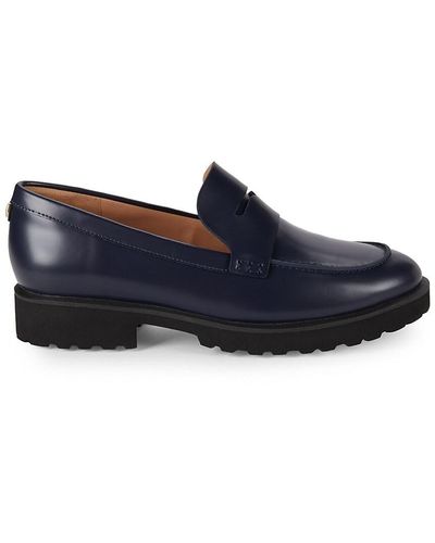 Cole Haan Geneva Leather Penny Loafers - Blue