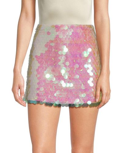 Helmut Lang Iridescent Sequin Mini Skirt - Pink