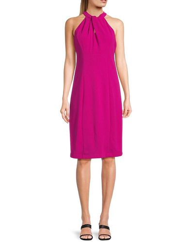 Julia Jordan Twist Front Sheath Dress - Pink