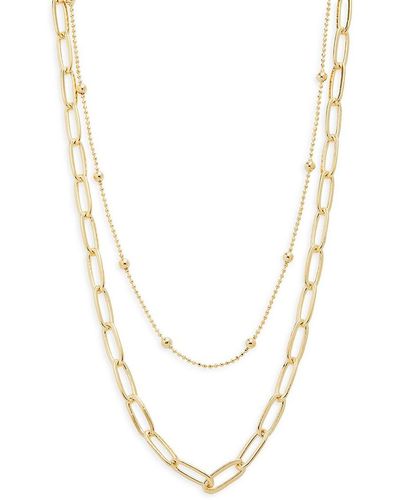 Sterling Forever Leah Layered Chain Necklace - White