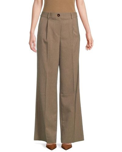 Tommy Hilfiger Striped Wide Leg Trousers - Brown