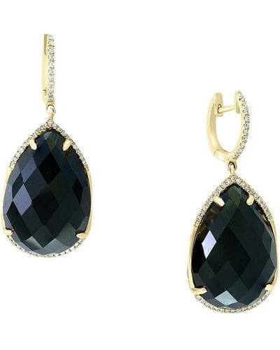 Effy 14k Yellow Gold, Onyx & Diamond Drop Earrings - Black