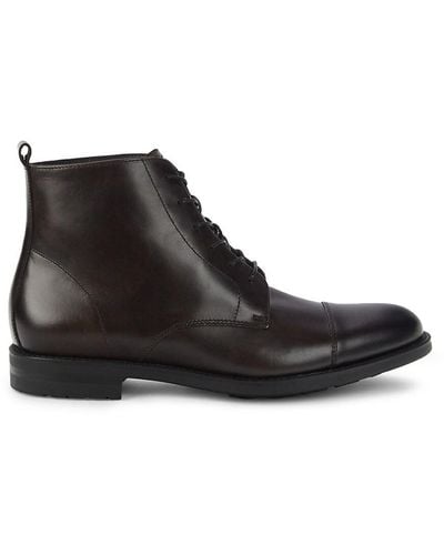 Bruno Magli Crosby Leather Oxford Boots - Grey