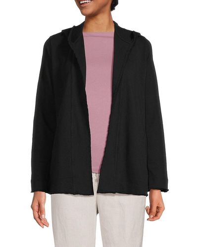 James Perse French Terry Open Front Cardigan - Black