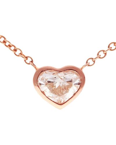 Nephora Heart 14K Rose & Diamond Necklace - Pink