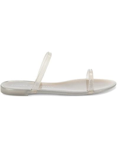 Stuart Weitzman Sawyer Flat Sandals - White
