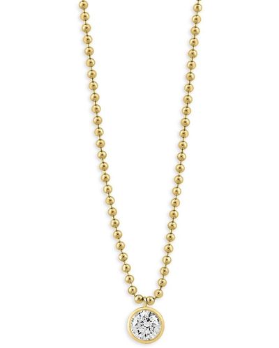 Effy 14k Yellow Gold & 0.98 Tcw Lab Grown Diamond Bezel Pendant Necklace - Metallic