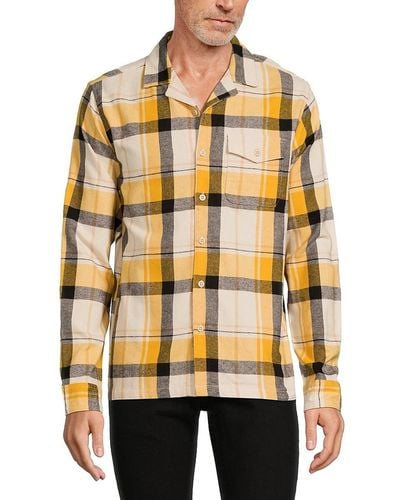 Onia Plaid Flannel Convertible Shirt - Yellow