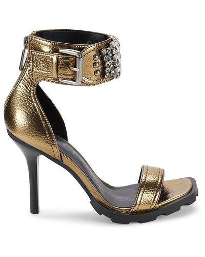 Karl Lagerfeld Malinda Embellished Heel Sandals - Metallic