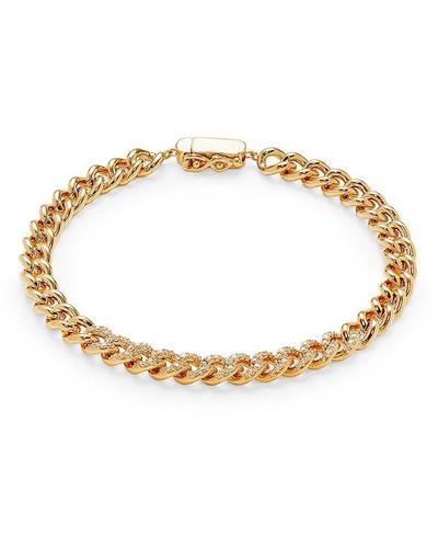 Adriana Orsini 18k Goldplated & Cubic Zirconia Curb Chain Bracelet - Metallic