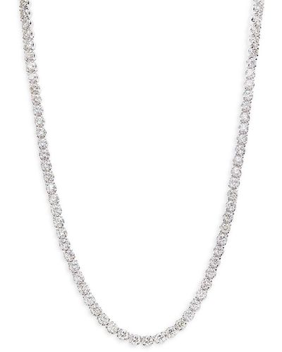 Badgley Mischka 14K & 16 Tcw Lab-Grown Diamond Tennis Necklace - Metallic