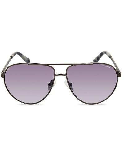 Kenneth Cole 61mm Aviator Sunglasses - Purple