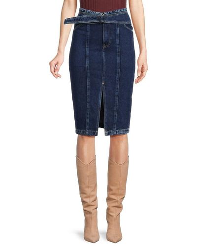 Pinko Jackson Denim Midi Skirt - Blue