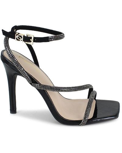 Bebe Rhinestone Stiletto Sandals - Black