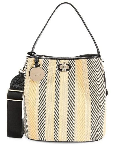 Furla Striped Bucket Bag - Natural