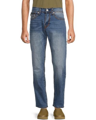 True Religion Geno Relaxed Slim Fit Mid Rise Jeans - Blue