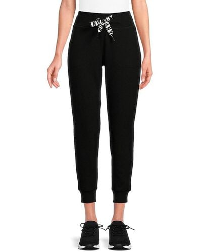 DKNY Solid Cropped Sweatpants - Black