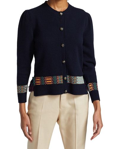 Etro Malibu Puff-sleeve Cardigan - Blue