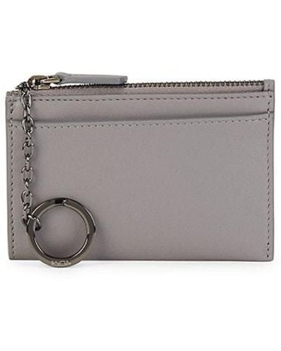 Tumi Zip-top Leather Card Case - Gray