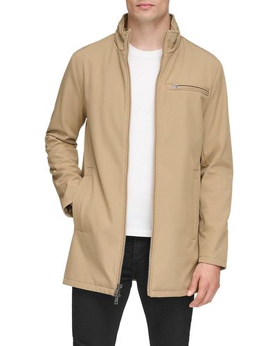 Kenneth Cole Softshell Hooded Raincoat - Natural
