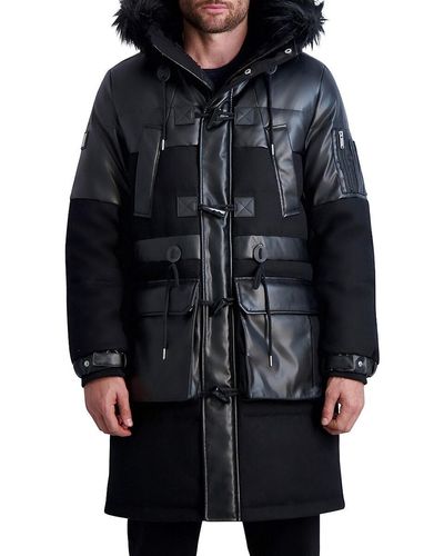Karl Lagerfeld Hooded Down Coat - Black