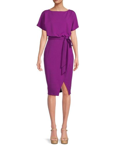 Kensie Dolman Sleeve Midi Dress - Purple