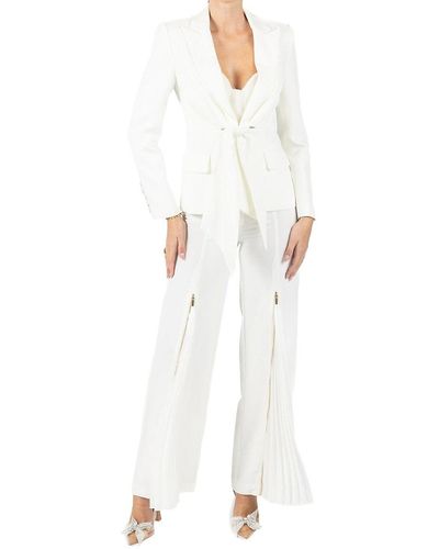 Akalia Zip Pleated Trousers - White