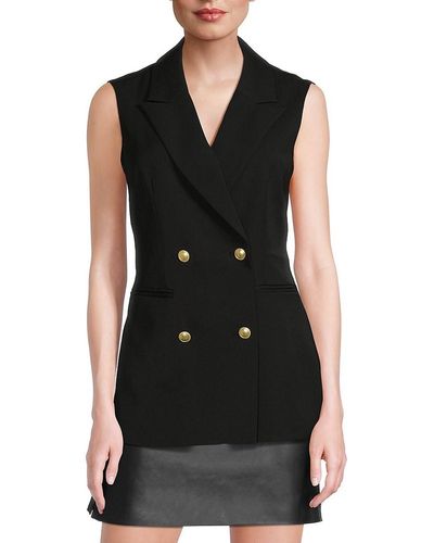 French Connection Harrie Double Breasted Vest - Black