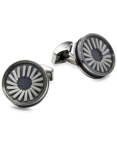 Tateossian Gunmetal-plated Engineered Pin Cufflinks - Grey