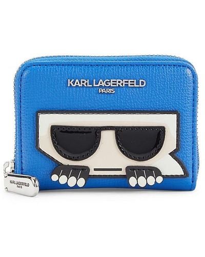 Karl Lagerfeld Maybelle Zip Around Mini Wallet - Blue