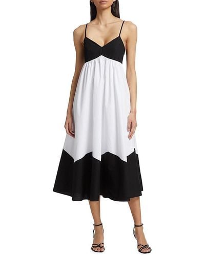 Tahari Grace Colorblock Maxi Dress - White