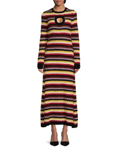 Sonia Rykiel Patterned Alpaca & Wool Blend Midi Dress - Multicolor