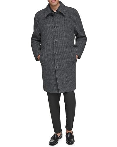 Andrew Marc Rennell Relaxed Fit Wool Blend Coat - Grey