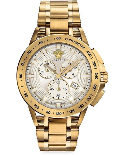 Versace Sport Tech Ip Yellow Gold Chronograph Bracelet Watch - Metallic