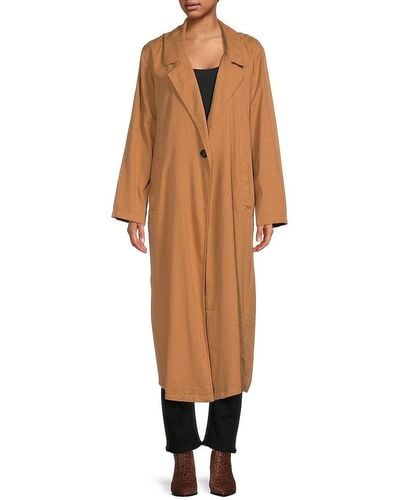 Free People Rae Linen Blend Duster Coat - Natural